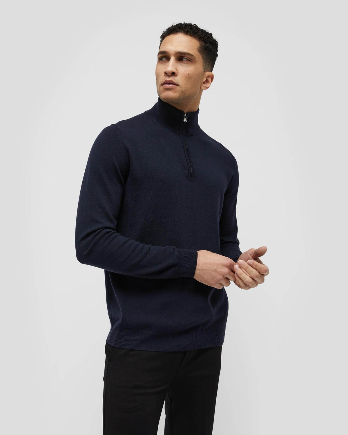Trento Wool and Cashmere Unisex Half-Zip Pullover Sweater