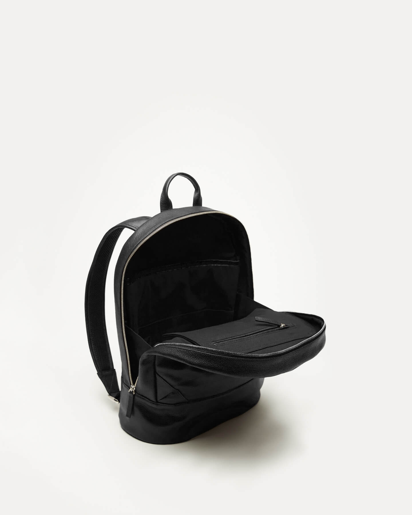 black leather backpack necessary clothing Kastrup Pebble-Grained Leather Backpack