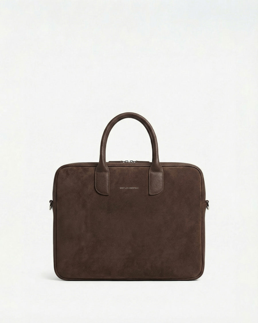 Lesage Suede Leather Computer Bag