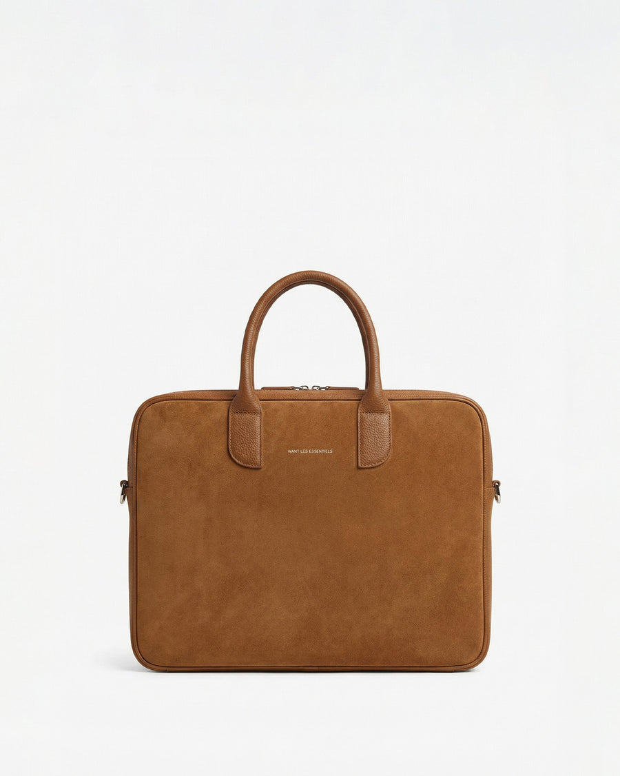 Lesage Suede Leather Computer Bag