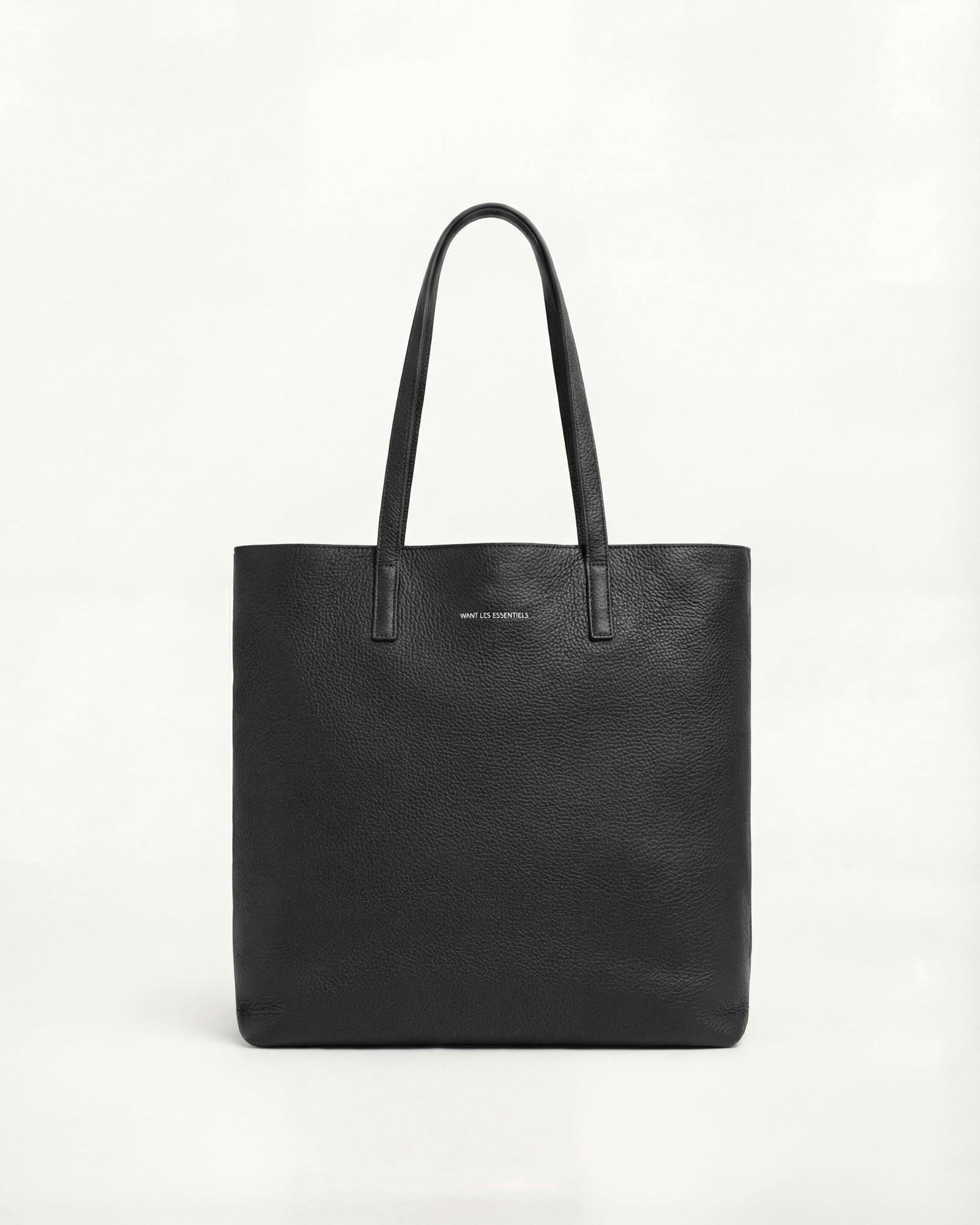 Cabas vertical Logan en cuir grainé
