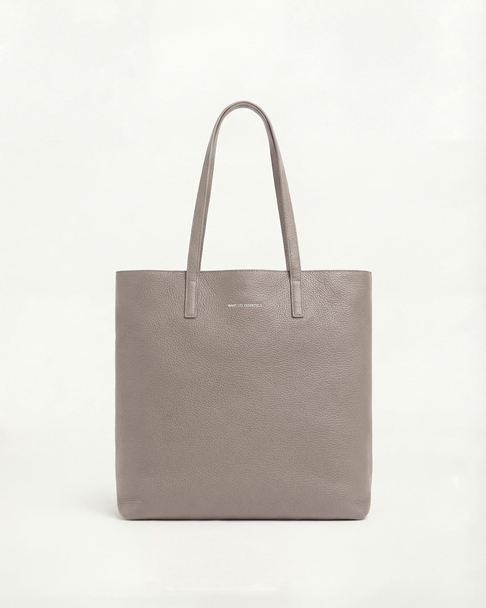 Cabas vertical Logan en cuir grainé