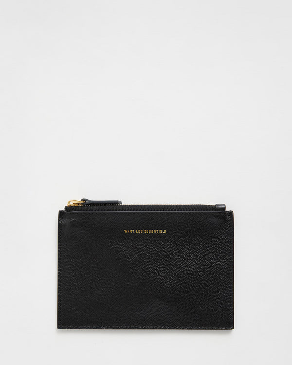 Pochette zippée Mini Lawrence en cuir 
