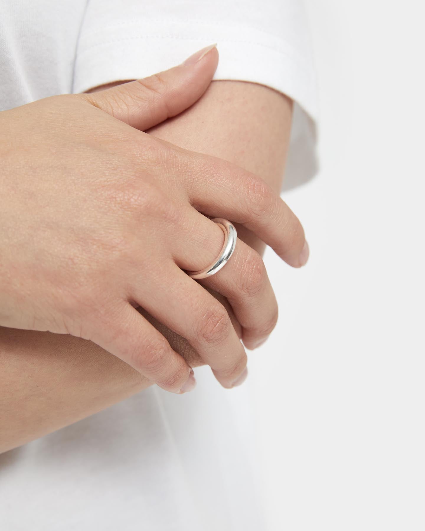 Snake Ring Thin Polished Silver