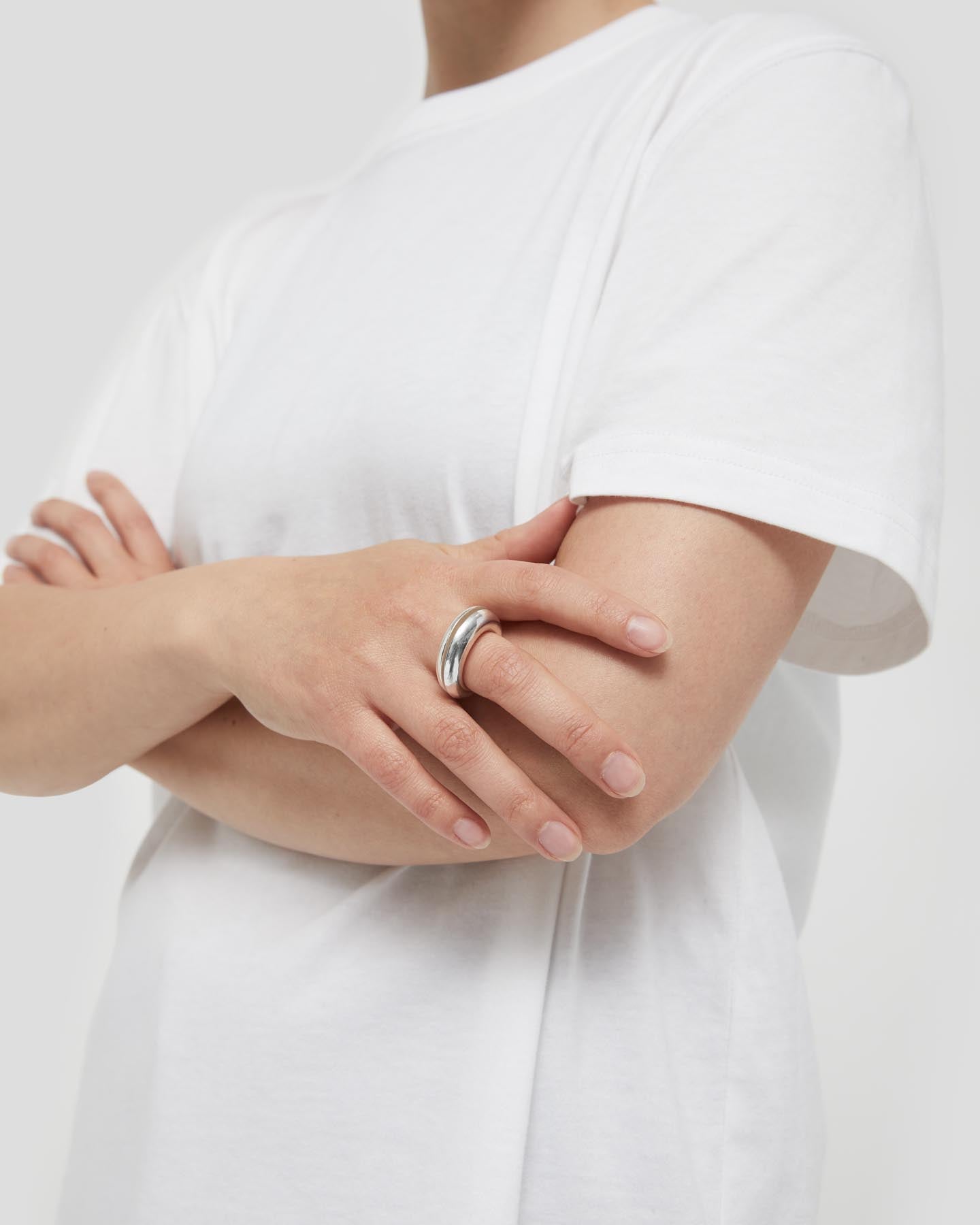 Snake Split Ring Thick Polished Sterling Silver