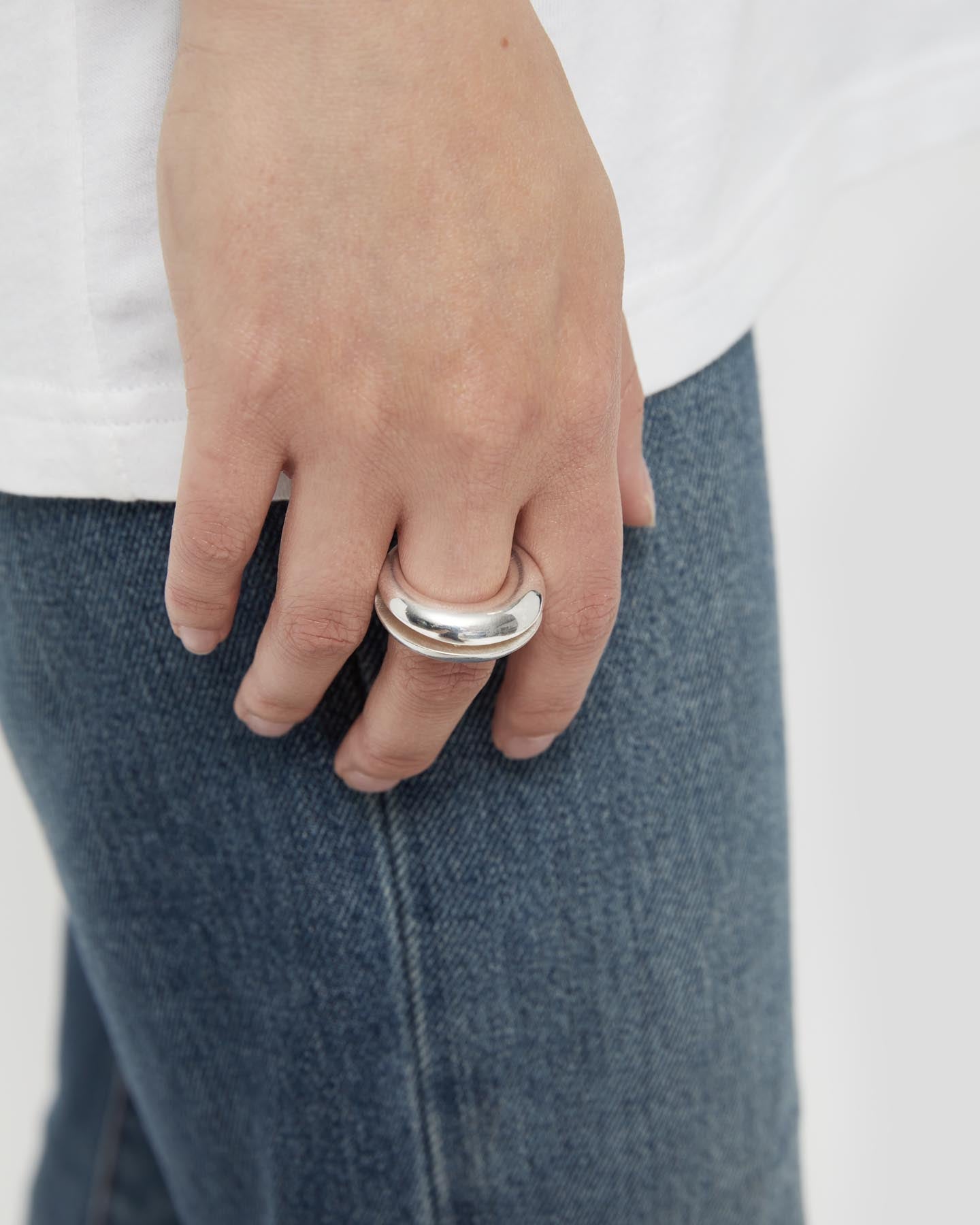 Snake Split Ring Thick Polished Sterling Silver