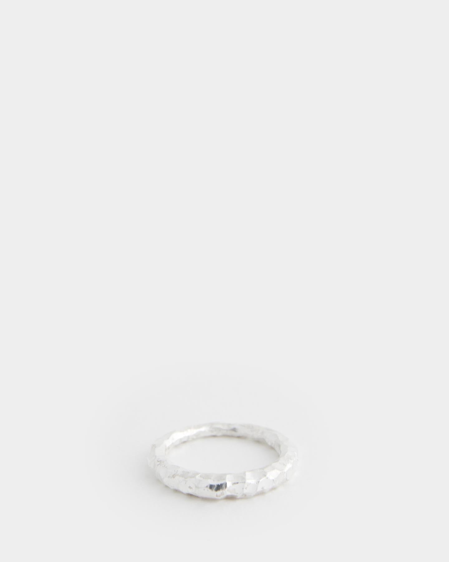 Snake Ring Thin Carved Silver