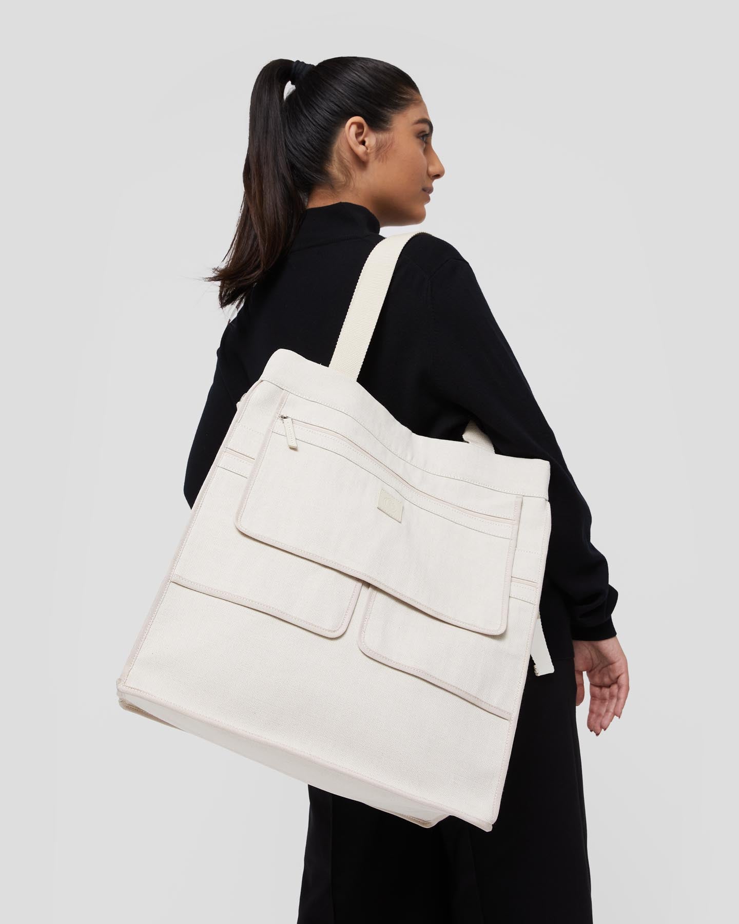 Cabas ouvert Austin en coton et lin