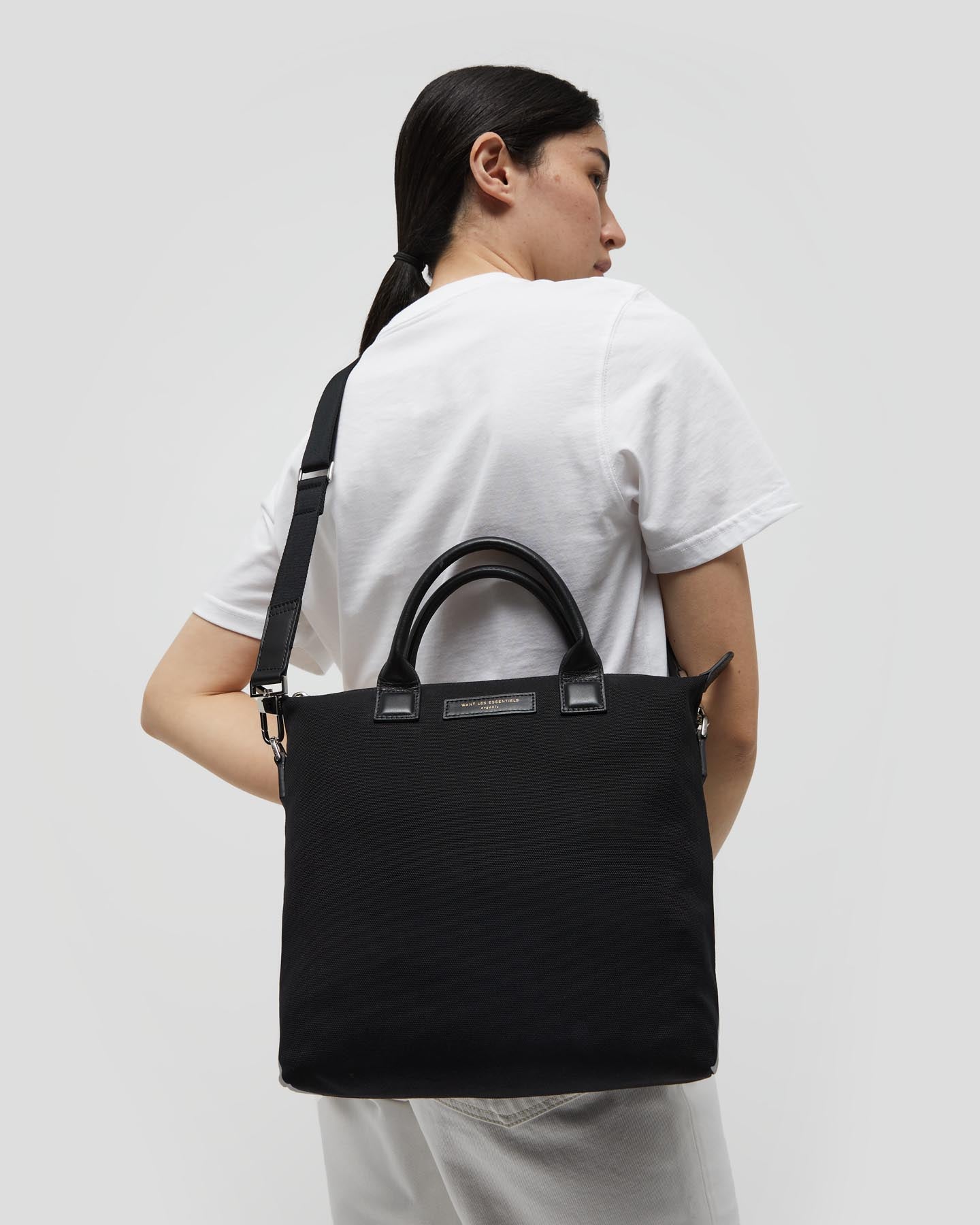 O'Hare Leather-Trimmed Organic Cotton-Canvas Tote Bag