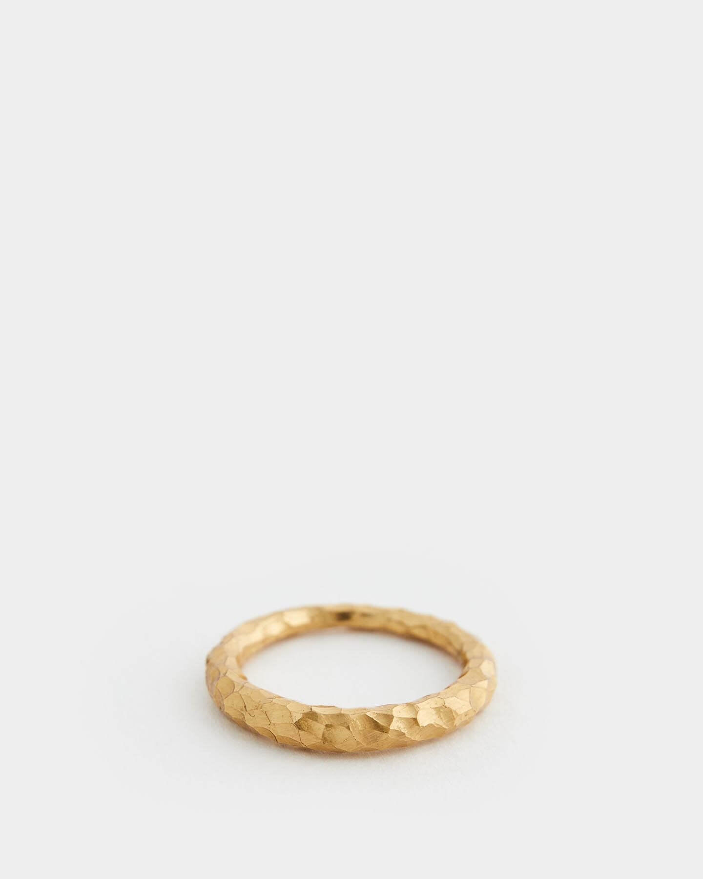 Snake Ring Thin Carved Gold