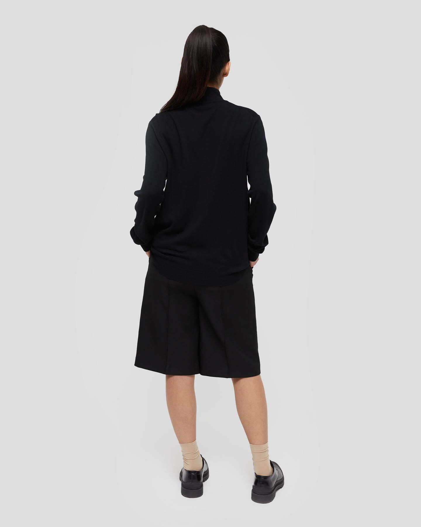 Pull avec demi-glissière Trento en laine et cachemire unisexe